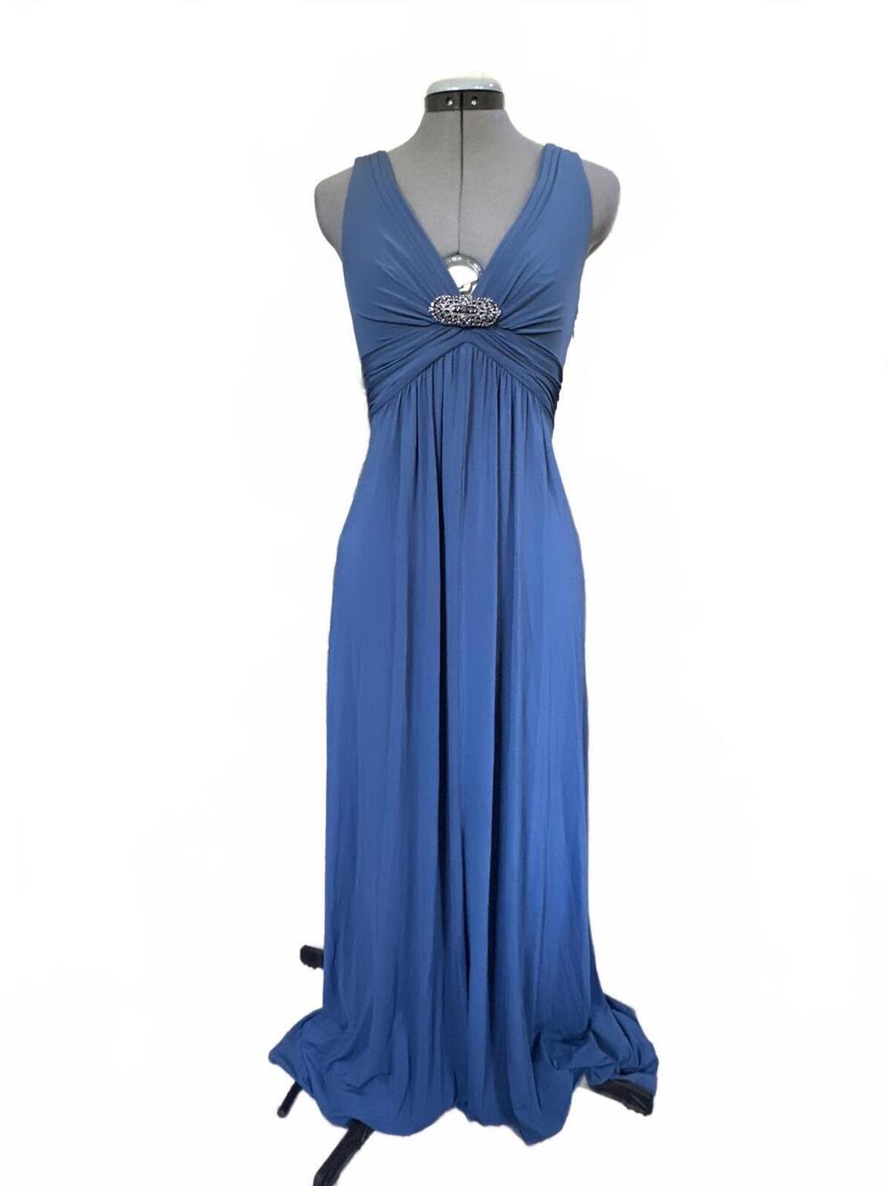 Blue Women's Evening Dress with Embellished Detail by BCBGMaxAzria Size Small
